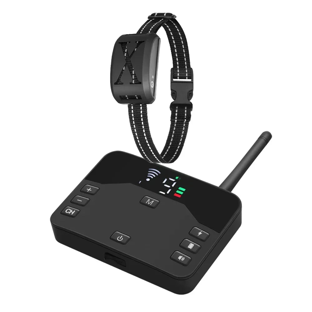 Transform Your Dog's Behavior with the Ultimate Anti-Bark Training Collar - Wireless Electric Fence with Customizable Vibration and Shock
