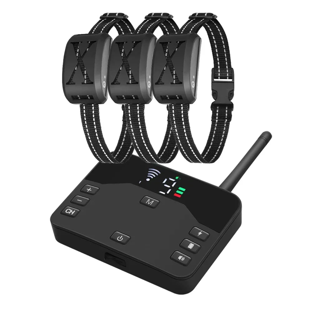 Transform Your Dog's Behavior with the Ultimate Anti-Bark Training Collar - Wireless Electric Fence with Customizable Vibration and Shock