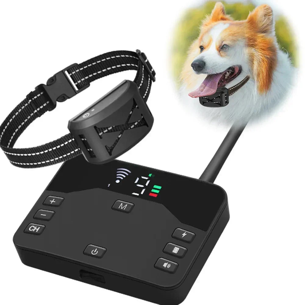 Transform Your Dog's Behavior with the Ultimate Anti-Bark Training Collar - Wireless Electric Fence with Customizable Vibration and Shock